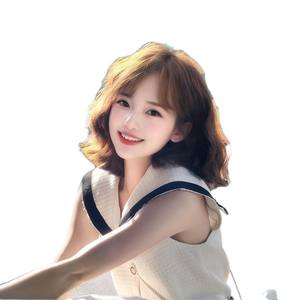 วิกผมบ๊อบสั้นสไตล์เกาหลีสำหรับผู้หญิง พร้อมหน้าม้า ใยสังเคราะห์คาเนคาลอน ปิดคลุมทั้งศีรษะ เส้นผมธรรมชาติ  ฐานลูกไม้โปร่งใส - Product Image 1