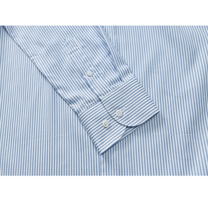 Camicie Casual da <span class=keywords><strong>Uomo</strong></span> <span class=keywords><strong>a</strong></span> Maniche Lunghe Più Popolari, <span class=keywords><strong>a</strong></span> <span class=keywords><strong>Righe</strong></span> <span class=keywords><strong>Blu</strong></span> <span class=keywords><strong>e</strong></span> Bianche, 100% Cotone Popeline Traspirante Antipiega - Product Image 6