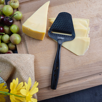Trancheuse à fromage portable noire antiadhésive avec revêtement électrophorétique, texture nid d'abeille, épandeur de beurre en acier inoxydable, compatible lave-vaisselle
