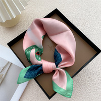 Fashion musim panas geometris cetakan bunga 53*53cm persegi kecil syal syal untuk wanita Bandana grosir