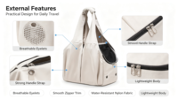 Sac de transport pour animaux de compagnie en nylon souple avec logo personnalisé BSCI, trou d'aération respirant, sac de transport pour animaux de compagnie pour petit chien ou chat, pour les sorties et les courses