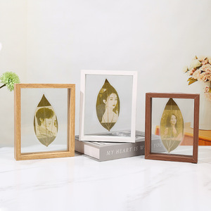 <span class=keywords><strong>2025</strong></span> mới bán buôn hai mặt Acrylic Sáng Tạo Lá khắc hiển thị đứng với khung gỗ rỗng cho mẫu lá cây - Product Image 2