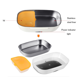 Boîte à lunch électrique pas chère en gros 110V/220V, boîte à bento chauffante portable, anti-fuite, 2 en 1 pour voiture et maison - Product Image 3