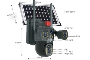 Cámara de Seguridad para Exteriores V380 de 4 Lentes, 3 Pantallas, 12MP, 6K, Red, 360 PTZ, IP, CCTV, Inalámbrica, WIFI, Solar, 4G, con Tarjeta SIM, V380-QG53 V3 - Product Image 2