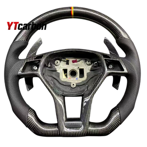 YTcarbon per A C E GLK CLA CLS SL SLK <span class=keywords><strong>AMG</strong></span> <span class=keywords><strong>W212</strong></span> W204 C117 C218 Accessori Interni Auto Volante Personalizzato in Vera Fibra di Carbonio - Product Image 5