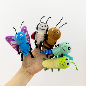 9cm Soft Plush Finger Puppets Set, Insect & Animal Hand Puppets <b>Dolls</b> for Kids Storytelling Role <b>Play</b> Toys - Product Image 1