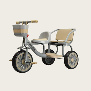 Triciclo para Bebés con Asiento Trasero para Gemelos, Hermanos o Hermanas, para Jugar Juntos, con Manubrio de Altura Ajustable - Product Image 1