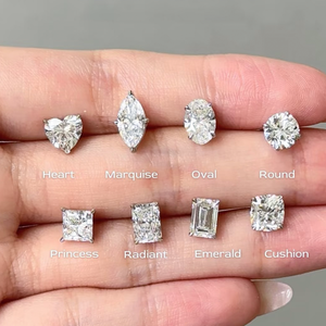 エメラルドラボダイヤモンドスタッドイヤリング1ct各プロング設定14kゴールド - Product Image 6