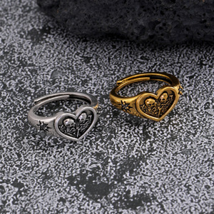 En gros Nouvelle Mode Halloween Double Crâne Étoile Anneau D'ouverture pour Amoureux Amis Copines Fait Anneaux En Alliage Naturel - Product Image 2