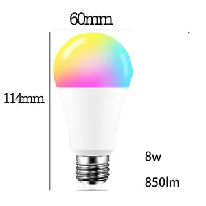 모바일 APP 원격 제어 디밍이 가능한 LED 홈 조명 E26 E27 RGBW RGB 전구