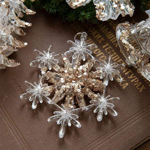 Noël 2025 noël wapiti flocon de neige cloches ailes d'ange acrylique arbre de noël pendentif personnalisé clair arbre de noël ornements - Product Image 2