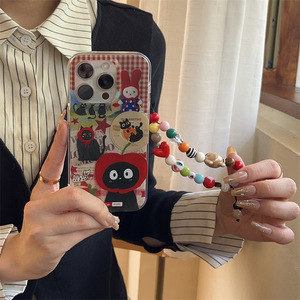 Funda de Teléfono con Ilustración Retro de Gato Negro Divertido, Cubierta Protectora de Doble Capa para iPhone 17 Pro Max 16 15 14 13, Estilo Femenino y Lindo - Product Image 2