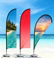 Drapeau de plage de haute qualité à prix abordable, logo personnalisé, publicité extérieure, bannière de plage verticale pour la promotion d'événements