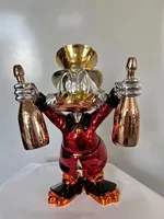 Patung Resin Bebek Kartun Berlapis Krom Emas untuk Seni Pahatan Desain Piramida Peri Dekorasi Rumah Dalam Ruangan