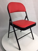 Chaise pliante en métal rembourrée rouge moderne pour les fêtes en plein air et les mariages pour les dîners
