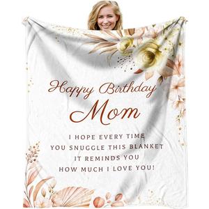 Manta de Franela con Frases para Regalo de Mamá, Manta Ligera y Transpirable para Dormitorio o Sala de Estar, Impresión Personalizada OEM ODM - Product Image 6