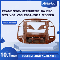 MeiHua Cadre DVD de 10.1 pouces pour Mistubisdhi Pajero V73 V60 V68 2004-2011 Panneau de modification du lecteur DVD en bois ABS