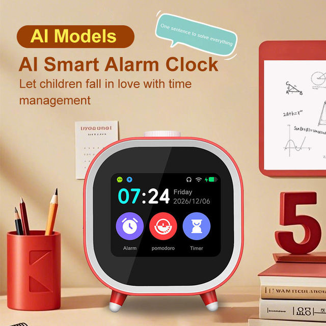 Learning Time Management AI Smart Speaker with Screen Alarm Clock WIFI Local Music Weather Audio Player Wireless Loudspeaker