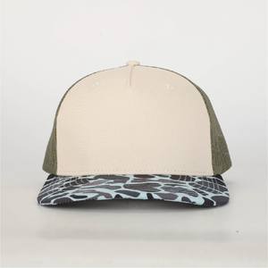 5 Panel Custom <b>Camo</b> Trucker Hat Two Tone Hat Baseball <b>Cap</b> Camouflage Cotton Twill Vintage Trucker Hat With 3D Embroidery Logo - Product Image 5