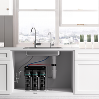 Purificateur d'eau manuel à membrane UF à 3 étages de 1/4 pouce, ultrafiltration sous l'évier, coton PP, bloc de carbone