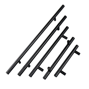 Màu đen ngăn kéo cửa xử lý đồ nội thất thép không gỉ t thanh cửa tủ kéo xử lý - Product Image 1