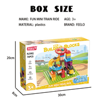FEELO2024 Nouvelle Arrivée 77pcs Électrique Circulation Plateau Tournant Train Côté Blocs de Construction Jouets Usine Directe Grandes Particules Jouets