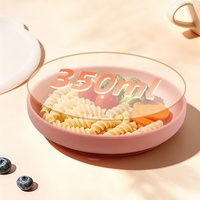 Vaisselle pour tout-petits compatible lave-vaisselle, sans BPA, assiette bébé en silicone anti-déversement, bol repas enfant réutilisable antidérapant avec forte ventouse