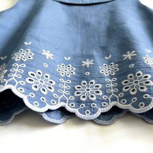 2026 Spring/Summer New Arrival Fresh Light Blue Lace Embroidery Sleeveless Backless Bow Two-piece Set Breathable Cute - Product Image 4