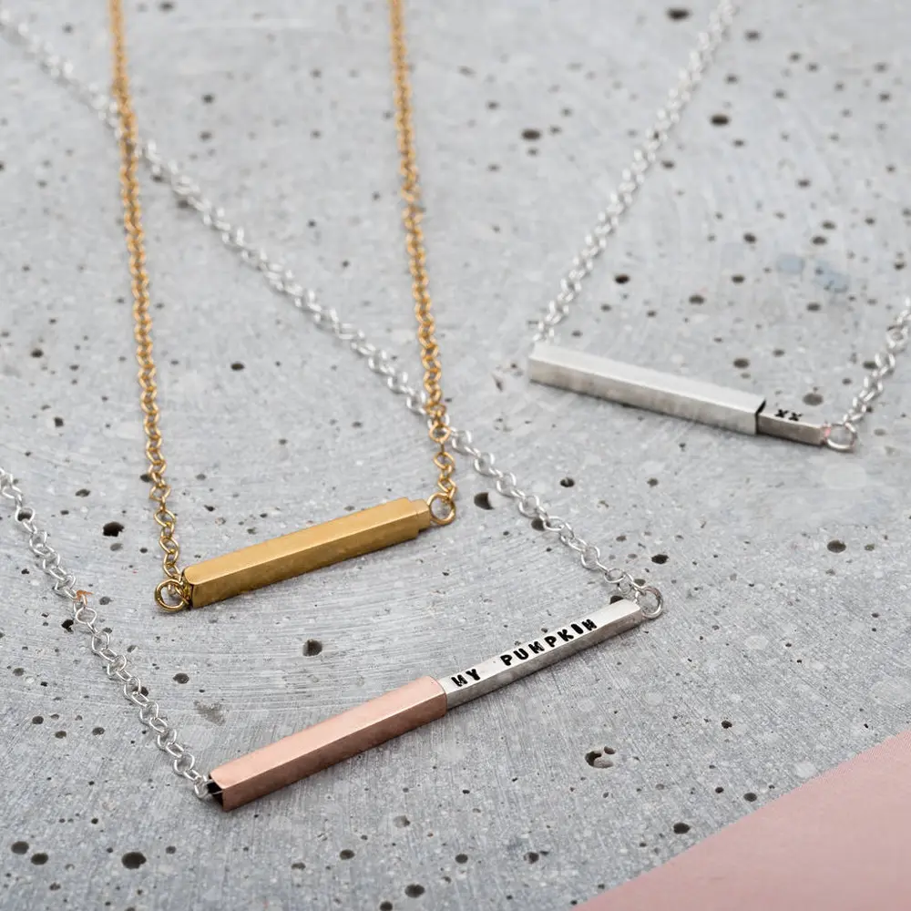 Ailin — collier avec logo personnalisé en acier inoxydable, pour pendentif, barre de messages secret, avec pendentif, tendance, vente en gros, 2020