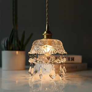 <span class=keywords><strong>Lustre</strong></span> <span class=keywords><strong>à</strong></span> <span class=keywords><strong>pampilles</strong></span> en verre et cristal de cuivre, prix usine AMJ, lampes suspendues modernes de luxe pour hôtel, LED 110-220V, garantie 3 ans - Product Image 2