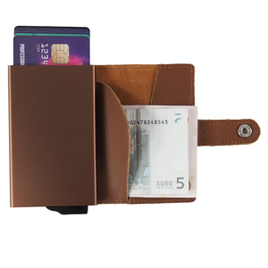กระเป๋าสตางค์แบบสั้น CardHoda PU Slim Card Holder สำหรับทุกเพศ พร้อมตัวล็อคแบบหัวเข็มขัด โครงอะลูมิเนียม ดีไซน์ป๊อปอัพ ขนาด 6 นิ้ว - Product Image 1
