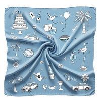 Foulard carré en soie satinée de luxe à motif personnalisé, bandana, foulard en soie pour femmes, élégant