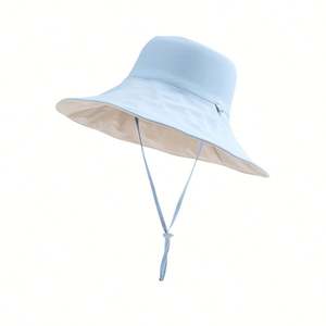 Sombrero de Pescador Reversible de Ala Ancha 100% Algodón Nuevo, Visera de Sol Personalizada para Mujer, para Uso Diario, con Logotipo Metálico, para Pesca y Viajes - Product Image 5