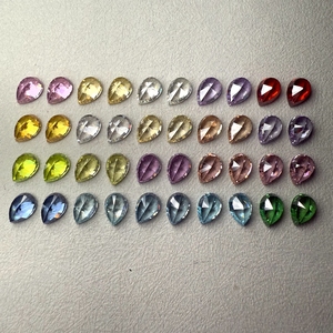 Pierres de zircon cubique HQ GEMS, forme <span class=keywords><strong>poire</strong></span> glacée, 3x5mm à 12x16mm, couleurs mélangées, pierres synthétiques CZ de Wuzhou - Product Image 3
