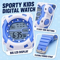 Großhandel 5 Farben Kinder Digitaluhr Sportliche Robuste Armbanduhr LCD-Display Wecker Schülergeschenk Digitaluhr