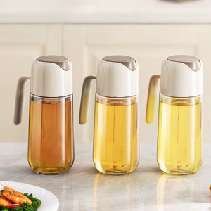 300ml 10oz distributore di olio di vetro e plastica bottiglia di olio da cucina con componenti in metallo resistente - Product Image 3