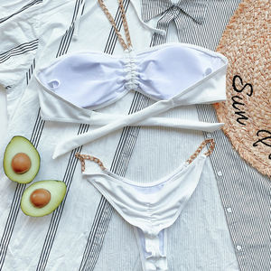 Personalizado caliente traje de baño mujeres traje de baño niñas Sexy brillante cadena <span class=keywords><strong>Bikini</strong></span> con logotipo - Product Image 5