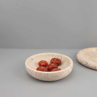 Plateau de service et de présentation en travertin beige de luxe pour la maison et l'hôtel, idéal pour le rangement de bijoux