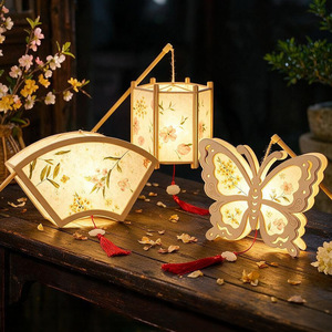 Kit de bricolage DIY Lanterne Lapin Fleur de Lune Magpie pour le Festival de la Mi-Automne, Lumière décorative en papier lumineuse pour les fêtes - Product Image 2