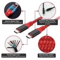 Cable de Sincronización de Datos USB3.2 40Gbps Tipo C a C, con Trenzado de Nailon, 240W PD3.1, Carga Súper Rápida, Alta Calidad, Muestra al por Mayor para Pruebas OEM