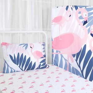 Ensemble de literie pour tout-petits Flamant rose imprimé numérique 3D Fille 100% coton Ensemble de couette de luxe pour bébé et enfant - Product Image 4
