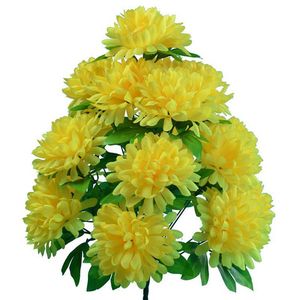 ช่อดอกไม้ดอกเบญจมาศจำลอง18ดอกสำหรับพิธีช่อดอกไม้วันตาย - Product Image 4