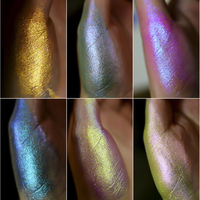 Poudre Pigmentée Multichrome Changeante de Couleur Effet Holographique Néon Aurore Miroir Poudre Fine pour DIY Nail Art et Décoration Cosmétique