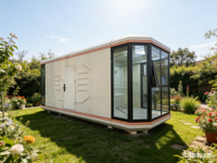 Capsule de camping, maison modulaire en conteneur, maison préfabriquée de luxe, maison en forme de pomme, 2 chambres, hôtel extérieur, villa