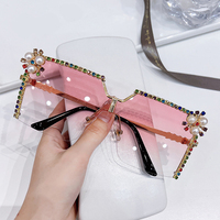 Lunettes de soleil carrées à strass MK2310181, nouvelle mode, design diamant de luxe, verres dégradés colorés en cristal pour femme