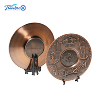 Plaque souvenir en métal bronze gaufré 3D personnalisée Plateau décoratif avec logo du pays Technique de coulée en alliage de zinc