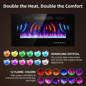 <span class=keywords><strong>Chimenea</strong></span> de <span class=keywords><strong>50</strong></span> pulgadas, decoración flotante, <span class=keywords><strong>chimenea</strong></span> LED, calentadores eléctricos, <span class=keywords><strong>chimenea</strong></span> eléctrica montada en la pared con control remoto - Product Image 4