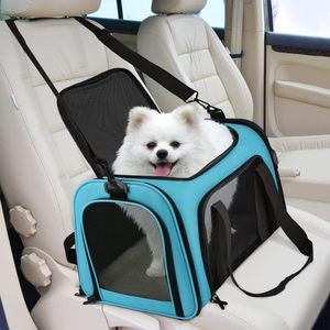 Sac de transport pour animaux de compagnie, petits et moyens chiots, chats jusqu'à 15 lb, approuvé par les compagnies aériennes, souple, bleu - Product Image 5