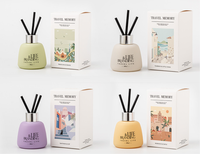 Diffuseur à bâtonnets sans alcool, écologique, longue durée, de qualité supérieure, 100 ml, avec huile parfumée et bâtonnets en coton à la fleur de gypsophile préservée