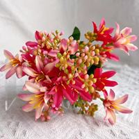 Fleurs artificielles réalistes en soie, mini marguerites et lys, décorations pour mariage et Saint-Valentin, design moderne fait main
